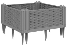 vidaXL Ζαρντινιέρα με Πασσάλους Αν.Γκρι42,5x42,5x28,5εκ Πολυπροπυλένιο