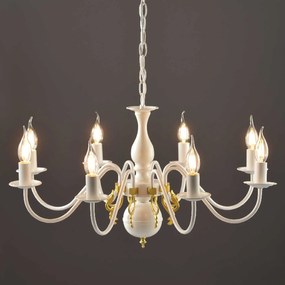 Φωτιστικό Οροφής Elegant DLA12008P White-Gold Crystal, Metal