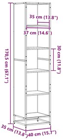 ΒΙΒΛΙΟΘΗΚΗ ΚΑΦΕ ΔΡΥΣ 40X35X170,5 ΕΚ. ΑΠΟ ΕΠΕΞΕΡΓΑΣΜΕΝΟ ΞΥΛΟ 849143