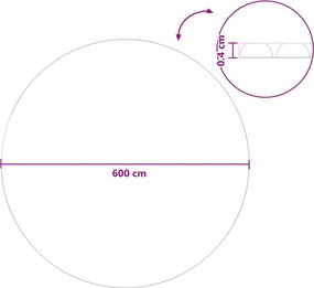 vidaXL Ηλιακή Κάλυψη Πισίνας Βαρέως Τύπου Ø 600 εκ 200 μμ Γύρος PE