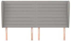 vidaXL Κεφαλάρι με Πτερύγια Ανοιχτό Γκρι 203x23x118/128 εκ. Υφασμάτινο