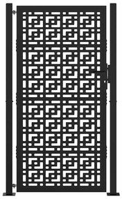 vidaXL Πύλη κήπου Μαύρη 105x180 cm Ατσάλινος σταυρός σχεδιασμού