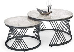 FLAMINGO set of 2 coffee tables, grey marble DIOMMI V-CH-FLAMINGO-LAW