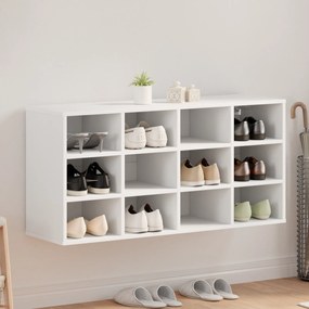 vidaXL Ντουλάπα Παπουτσιών Λευκό 52.5 x 30 x 50 εκ. Επεξεργασμένο ξύλο