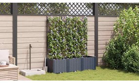 vidaXL Κηποτινάκι με Τρέλα 3 pcs Γκρι 120 x 40 x 143 εκ. PP