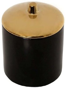 Διακοσμητικό Δοχείο Με Καπάκι ROD206K4 10x10x10,5cm Black-Gold Espiel Ceramic