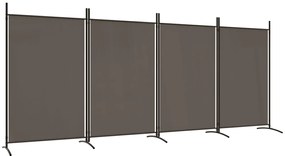 vidaXL Διαχωριστικό Δωματίου με 4 Πάνελ Ανθρακί 346x180 εκ. από Ύφασμα