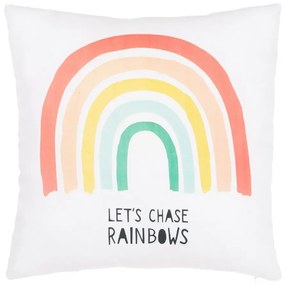Μαξιλάρι καναπέ λευκό βαμβακερό “RAINBOW” 40x40εκ.