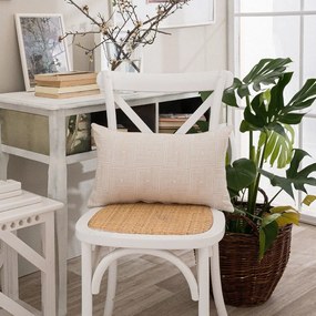 Μαξιλάρι Δικαοσμητικό (Με Γέμιση) Messina 01 Ecru Teoran 30X50 Cotton-Polyester