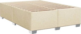 vidaXL Κρεβάτι Boxspring με Στρώμα Κρεμ 140x190 εκ. Υφασμάτινο