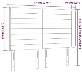 ΚΕΦΑΛΑΡΙ ΚΡΕΒΑΤΙΟΥ LED ΣΚΟΥΡΟ ΓΚΡΙ 147X16X118/128ΕΚ. ΥΦΑΣΜΑΤΙΝΟ 3124187