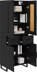 vidaXL Highboard 2 pcs Μαύρη Οξυά 69,5 x 34 x 180 εκ.