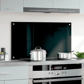 vidaXL Πλάτη Κουζίνας Μαύρη 90 x 50 εκ. από Ψημένο Γυαλί