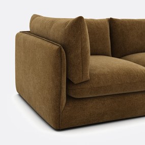 Μοντέρνος αρθρωτός καναπές 3 θέσεων από μελανζέ πολυεστέρα, MALO