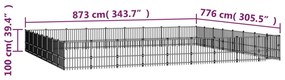 vidaXL Κλουβί Σκύλου Εξωτερικού Χώρου 67,74 μ² από Ατσάλι