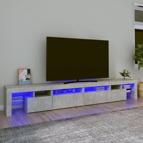 vidaXL Έπιπλο Τηλεόρασης με LED Γκρι Σκυροδέματος 260x36,5x40 εκ.