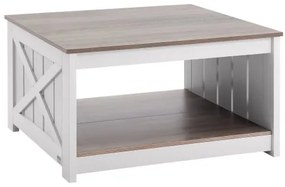 VEVOR 31.5&quot; Farmhouse Coffee Table Square Table with Open Storage Compartment