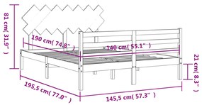 ΠΛΑΙΣΙΟ ΚΡΕΒΑΤΙΟΥ ΜΕ ΚΕΦΑΛΑΡΙ 140X190 ΕΚ. ΑΠΟ ΜΑΣΙΦ ΞΥΛΟ 3195266