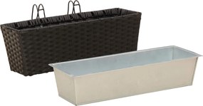 vidaXL Ραφήνα 2 pcs Μαύρο 50 x 17 x 17 εκ Μέταλλο
