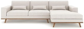 Γωνιακός Καναπές Seattle K105, Beige, 280x160x85cm, Πόδια: Ξύλο, Ξύλο: Πεύκο | Epipla1.gr