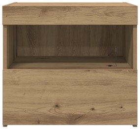 vidaXL Κομοδίνο με LED Φωτισμό Artisan Oak 50x40x45 εκ.