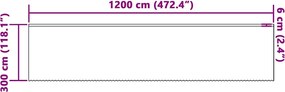vidaXL Κουρτίνα Δαντέλας με κουρτίνες Λευκό 300 x 1200 cm Πολυεστέρας