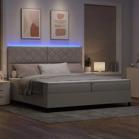 vidaXL Κρεβάτι με ελατήρια με στρώμα Taupe 200 x 200 cm ύφασμα