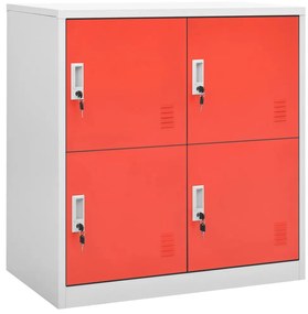 vidaXL Φοριαμός Ανοιχτό Γκρι / Κόκκινο 90 x 45 x 92,5 εκ. Ατσάλινος