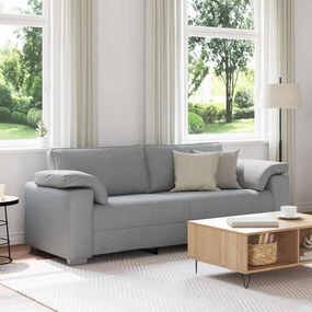 vidaXL Καναπές με μαξιλάρι Ανοιχτό γκρι 219 x 77 x 82 εκ ύφασμα