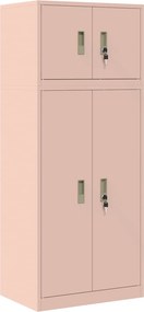 vidaXL Ντουλάπι αποθήκευσης 2 τμχ. Ροζ 60 x 40 x 145 εκ Ατσάλι