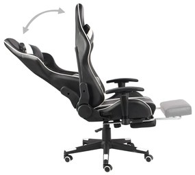 vidaXL Καρέκλα Gaming Περιστρεφόμενη με Υποπόδιο Λευκή από PVC