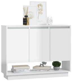 vidaXL Μπουφές Γυαλιστερός Λευκός 97 x 31 x 75 εκ. από Μοριοσανίδα
