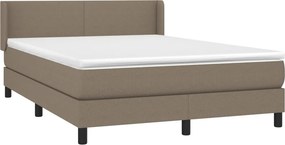vidaXL Κρεβάτι Boxspring με Στρώμα Taupe 140x190 εκ. Υφασμάτινο