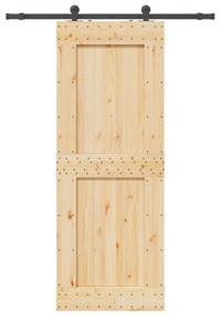 vidaXL Συρόμενη Μεσόπορτα με Μηχανισμό 85 x 210 εκ. Μασίφ Ξύλο Πεύκου