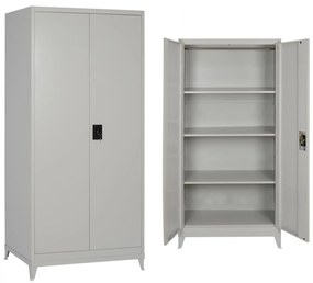 Metallic Wardrobe with legs and 4 Storage spaces 90x40x190