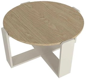 Τραπεζάκι σαλονιού Rebel Megapap χρώμα rota oak - sandstone Ø70x38εκ.
