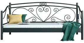 Metal Sofa Bed Julia Γκρί Σφυρήλατο, 0.90x190 εκ.