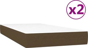 vidaXL Κρεβάτι Boxspring με Στρώμα Σκούρο Καφέ 200x200 εκ. Υφασμάτινο