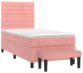 ΚΡΕΒΑΤΙ BOXSPRING ΜΕ ΣΤΡΩΜΑ ΡΟΖ 90X190 ΕΚ. ΒΕΛΟΥΔΙΝΟ 3137880