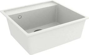 vidaXL Νεροχύτης με Οπή Υπερχείλισης Λευκός Γρανιτένιος