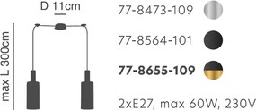 Φωτιστικό Οροφής Δίφωτο Homelighting 77-8564 Black/White
