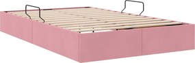 vidaXL Κρεβάτι Οθωμανικού Τύπου Ροζ 120 x 200 cm Βελούδο