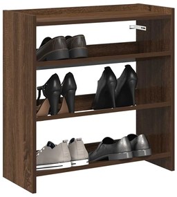 Ράφι παπουτσιών καφέ δρυς 60x25x62 cm Κατασκευασμένο ξύλο - Καφέ