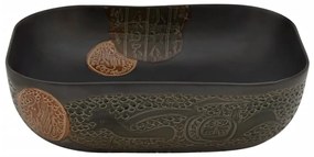 vidaXL Νιπτήρας Ορθογώνιος Μαύρος 48 x 37,5 x 13,5 εκ. Κεραμικός