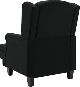 vidaXL Μπερζέρα Μαύρη Υφασμάτινη με Υποπόδιο