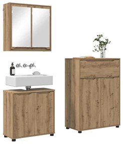 vidaXL Σετ Επίπλων Μπάνιου 3 pcs Artisan Oak Επεξεργασμένο ξύλο