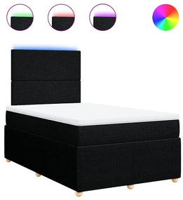 vidaXL Κρεβάτι Boxspring με Στρώμα Μαύρο 120x200 εκ. Υφασμάτινο