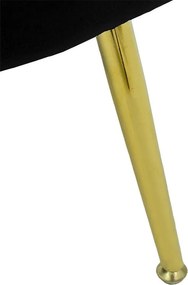 Πολυθρόνα Daimon βελούδο μαύρο-χρυσό 79x74x78εκ 79x74x78 εκ.