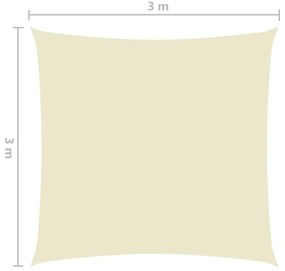 Πανί Σκίασης Τετράγωνο Κρεμ 3 x 3 μ. από Ύφασμα Oxford - Κρεμ