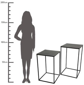 ΤΡΑΠΕΖΑΚΙ ARTELIBRE ΜΑΥΡΟ ΑΛΟΥΜΙΝΙΟ 45X45X70CM ΣΕΤ 2ΤΜΧ